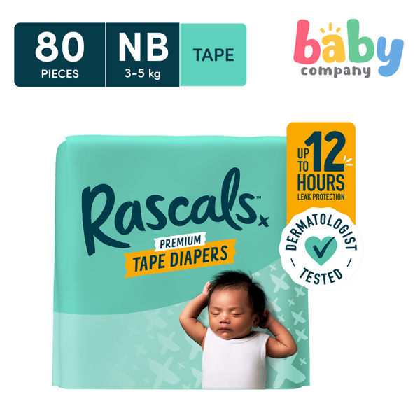 Rascal + Friends Diapers Tape Jumbo Pack - Newborn, 80 pads