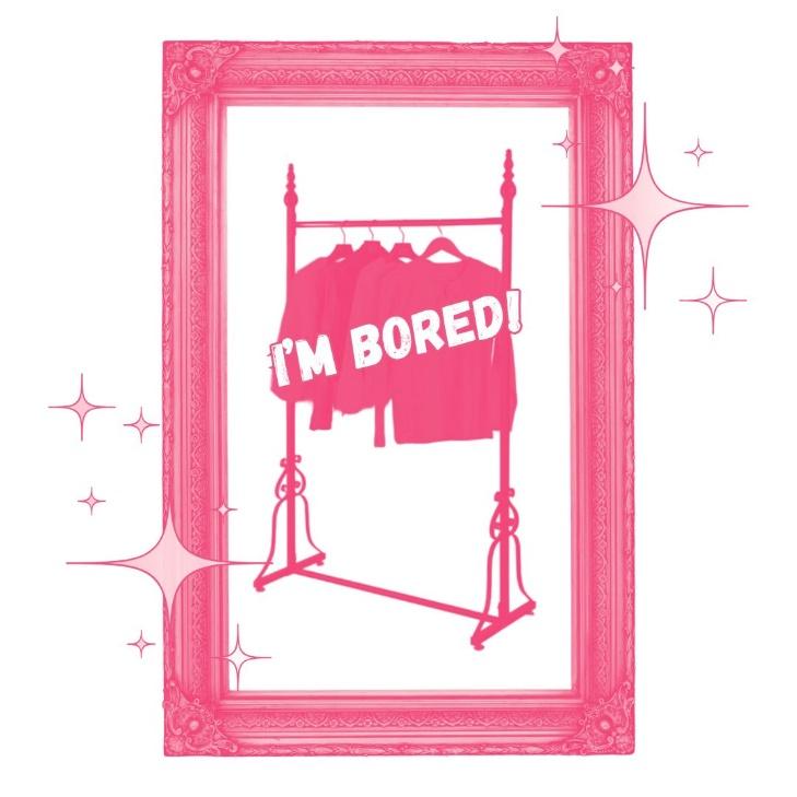 A pink frame with a pink frame with a pink clothing rack with white text

Description automatically generated