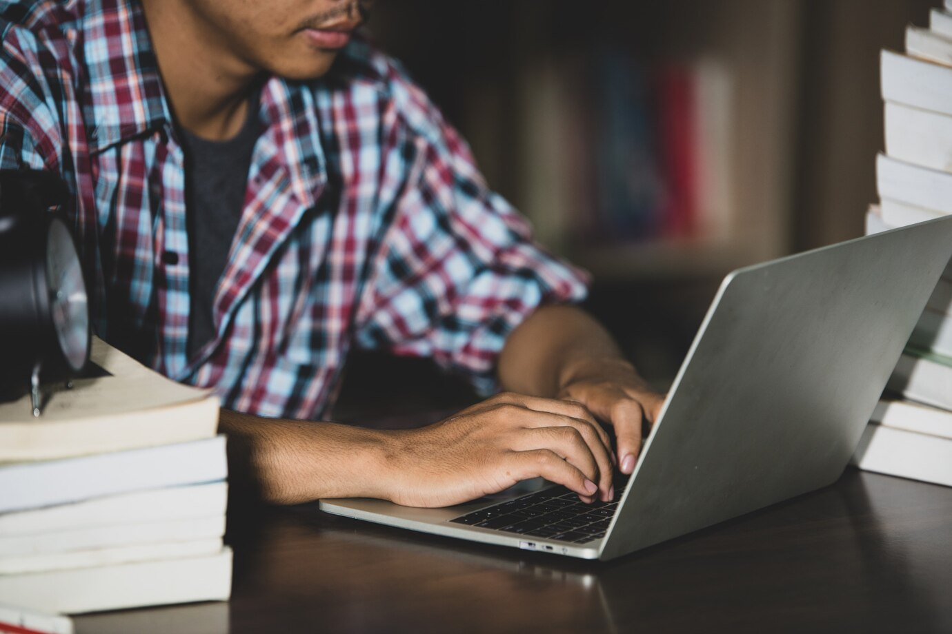 Man learning and earning on his laptop.