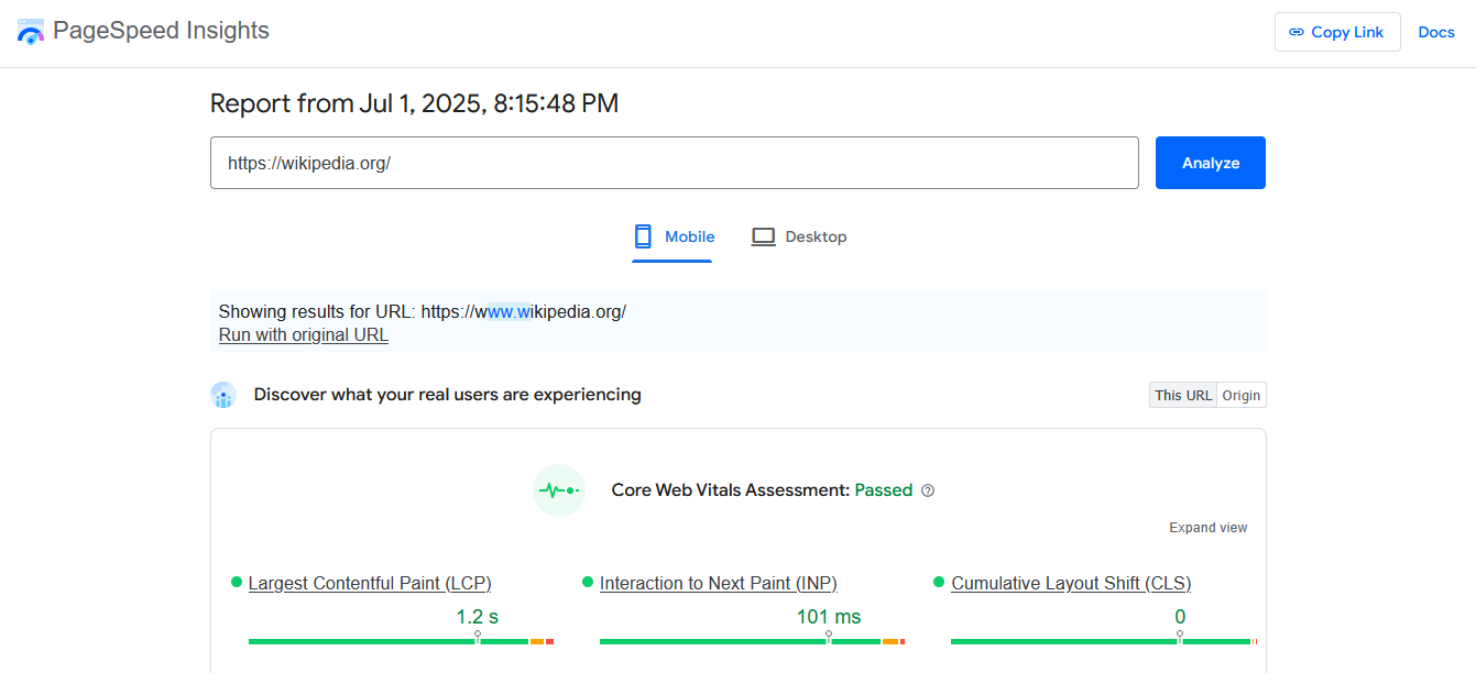 Google PageSpeed Insights