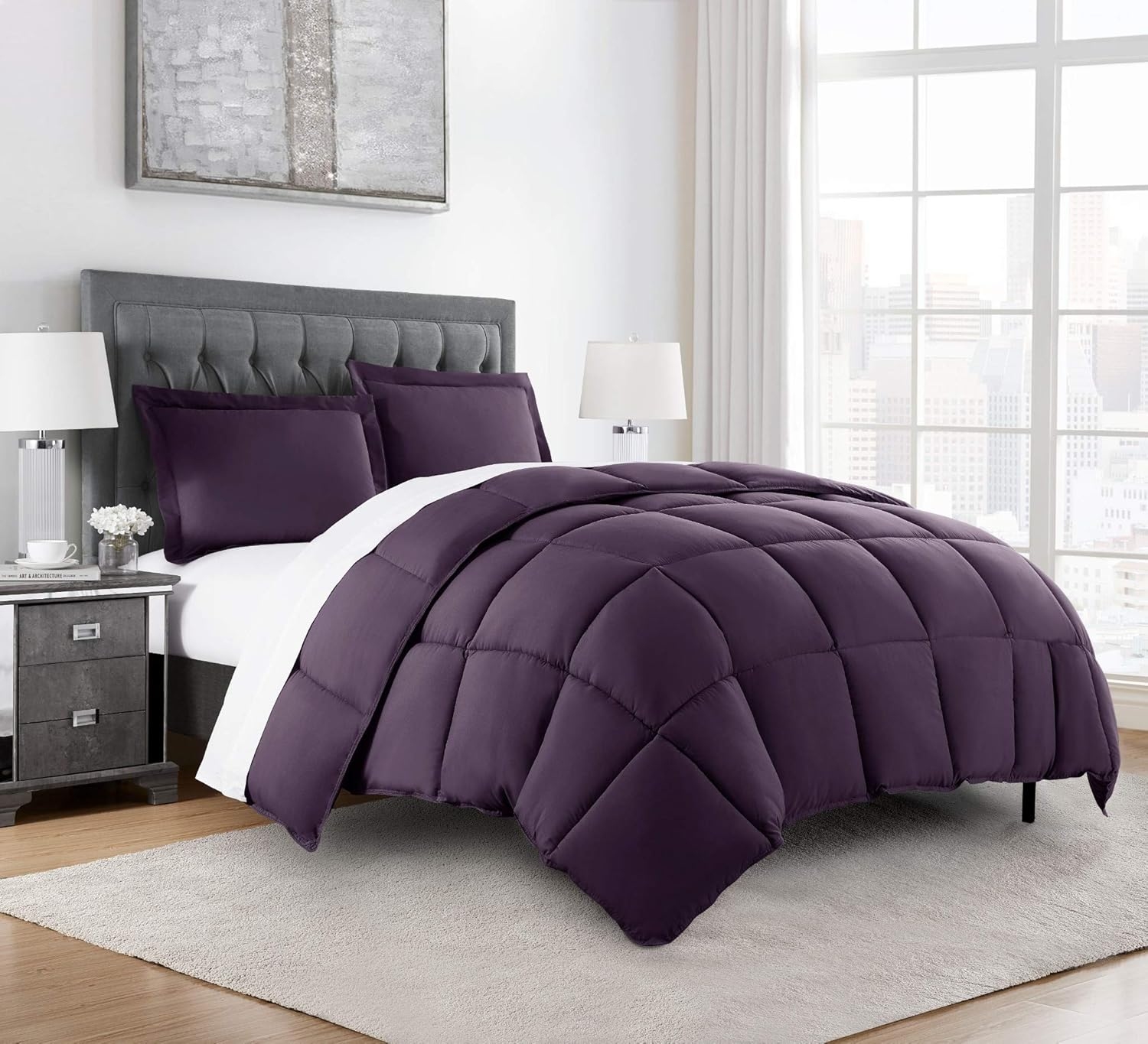 Chezmoi Collection 3-Piece Down Alternative Comforter Set