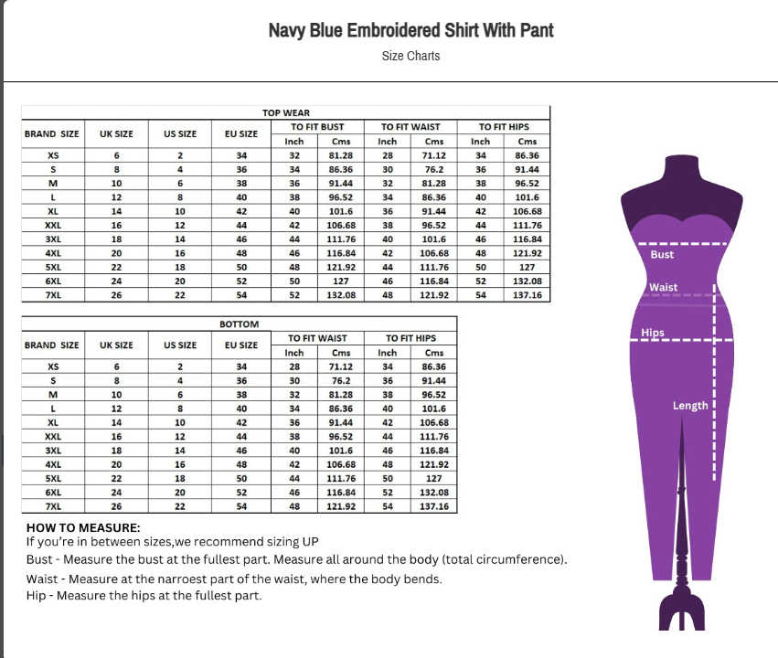 Outfit Size Chart