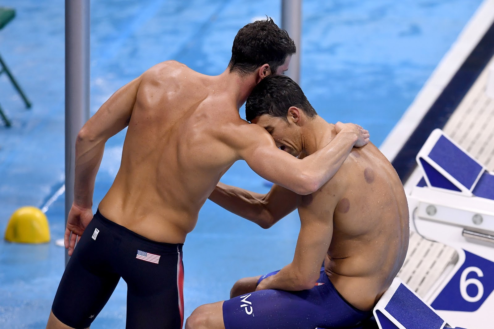 Michael Phelps and Conor Dwyer win gold in the Men's 4 x 200m Freestyle Relay Final at the Rio 2016 Olympic Games in Rio de Janeiro, Brazil, on August 9, 2016. | Source: Getty Images