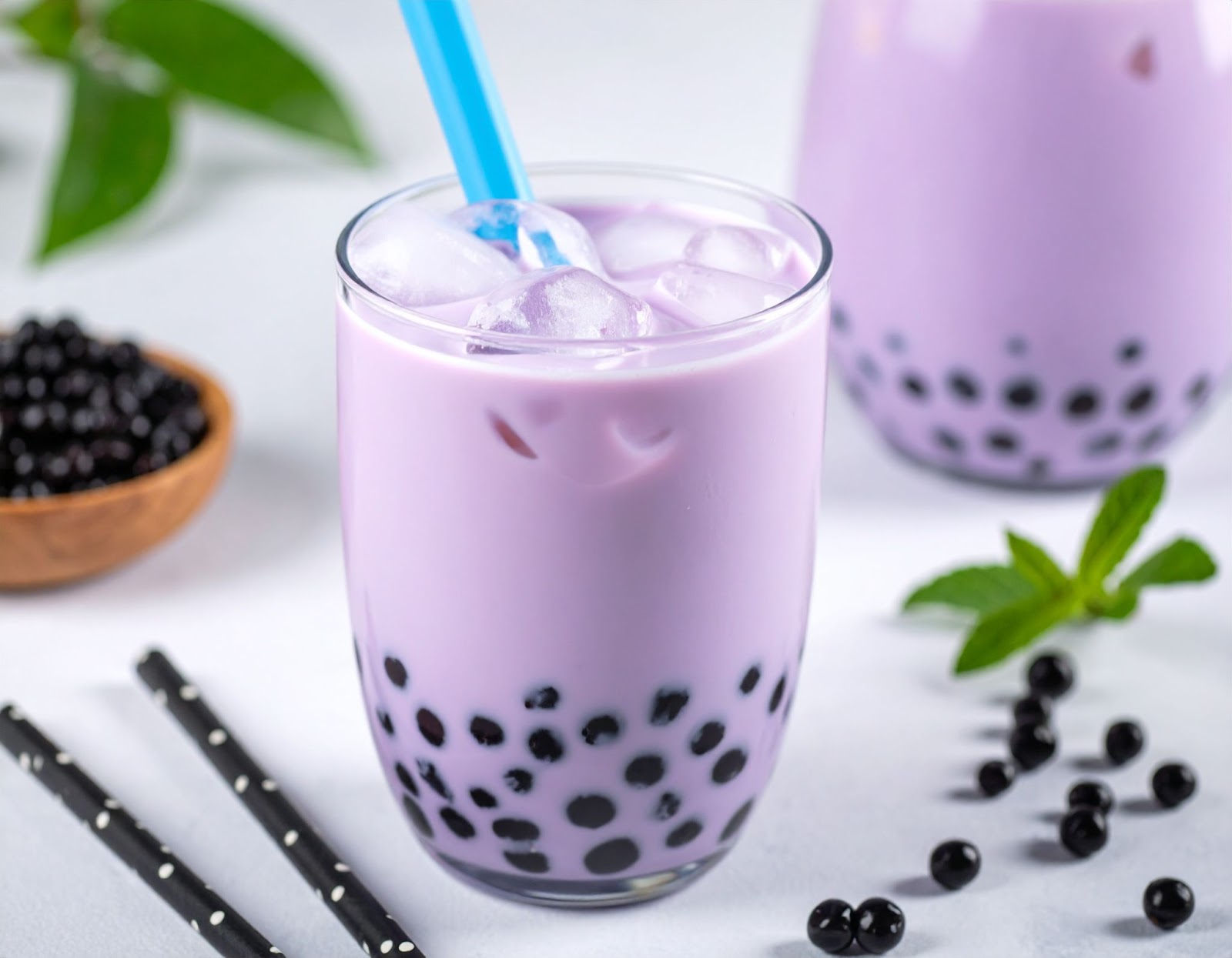 Taro milk boba tea