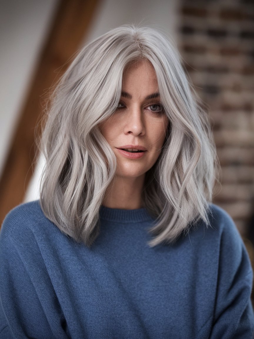 59. Mid Length Silver Waves