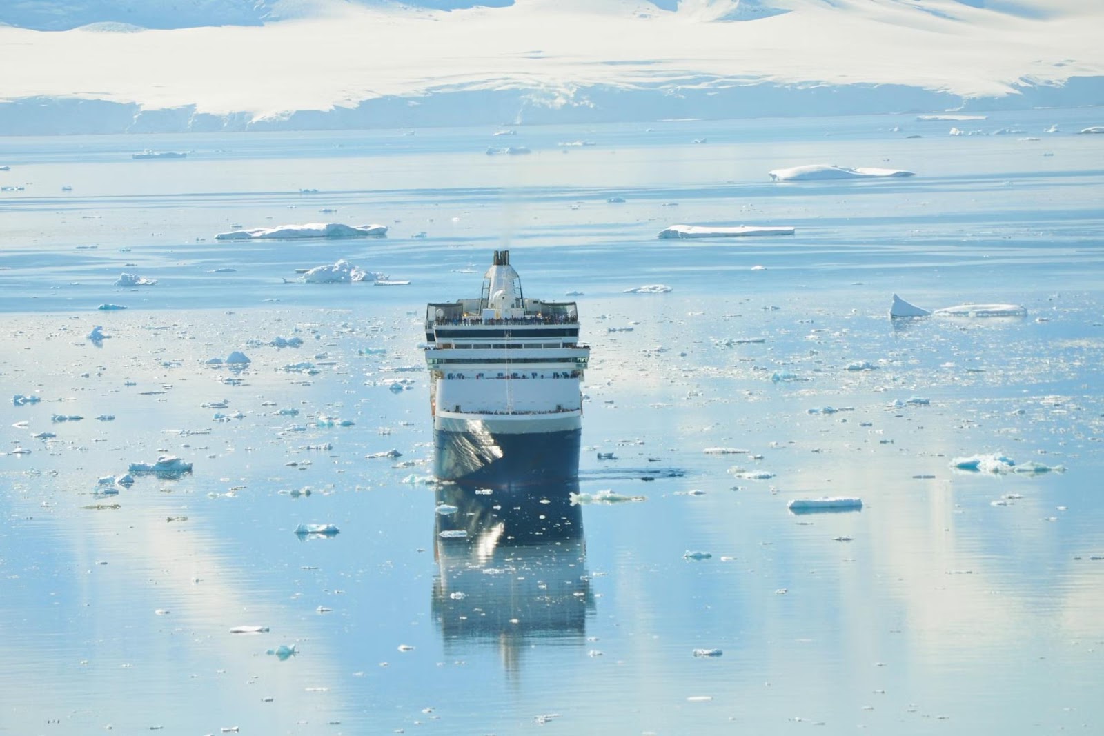 cruise ship in ice waters