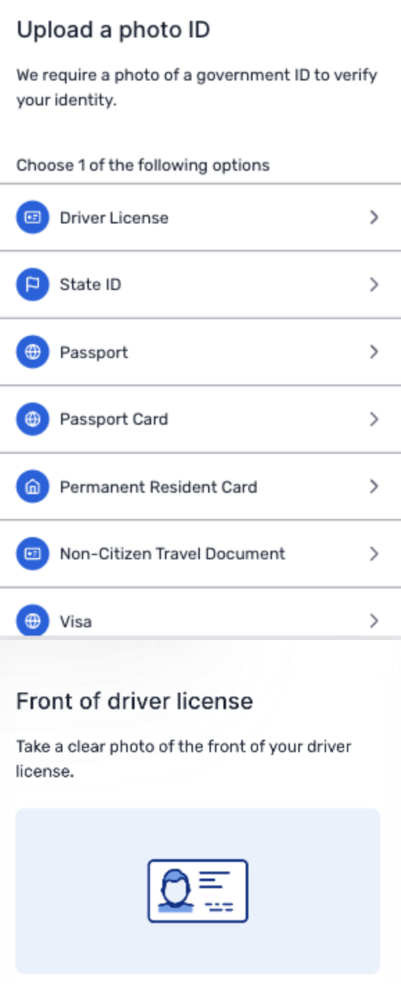 Screen shot of Photo ID verification process on twilio's website. 