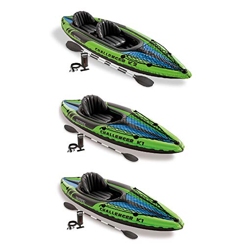 Intex Challenger K2 2 Person Inflatable Kayak and Challenger K1 ...