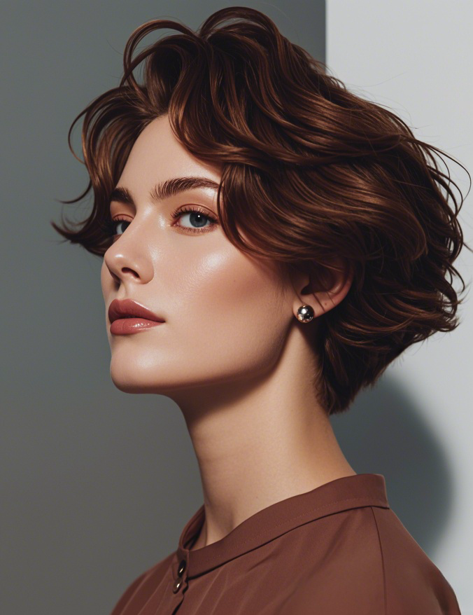 Effortlessly Glamorous: The Wavy Long Pixie Cut
