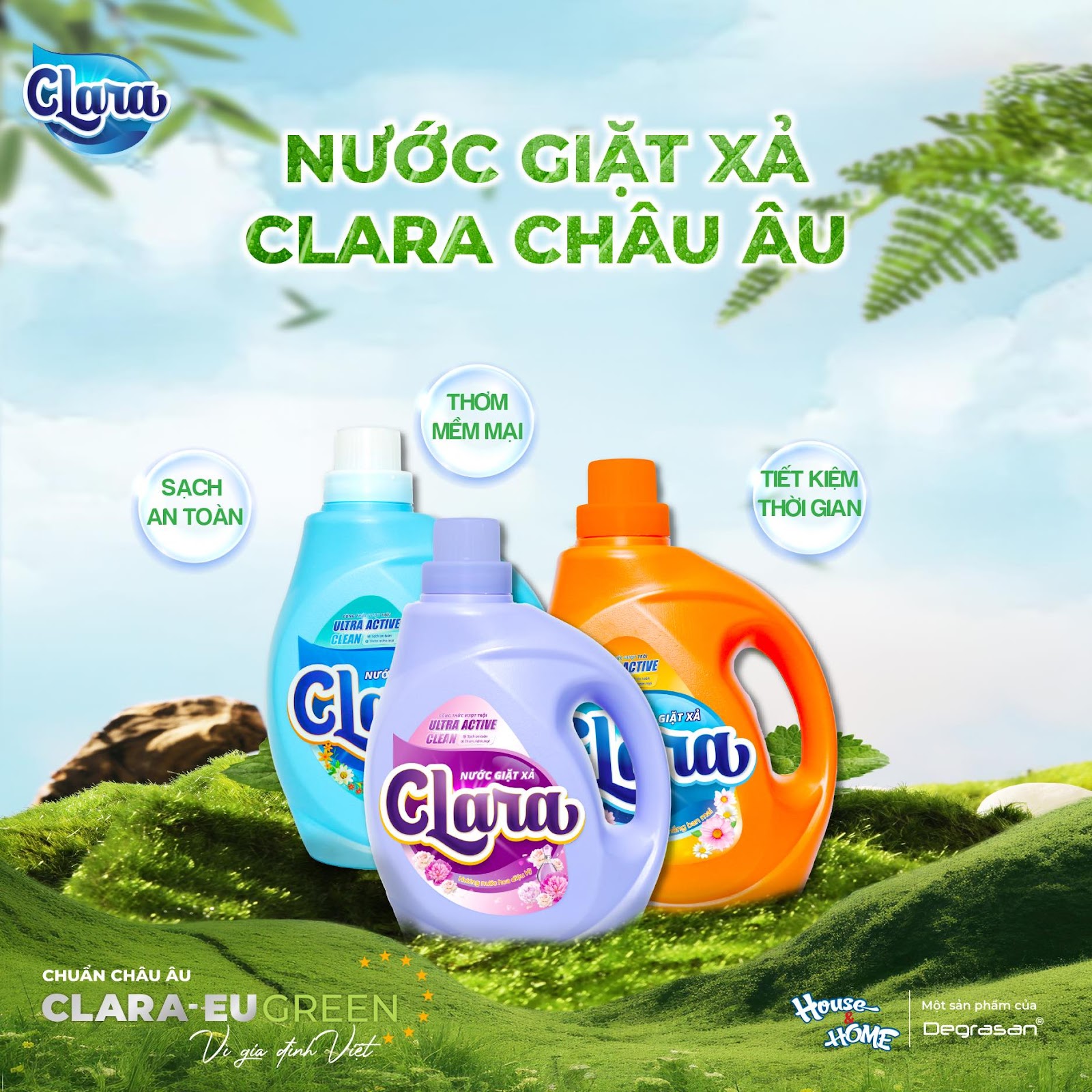 Bộ 3 mùi hương ấn tượng của Nước giặt xả Clara Châu Âu