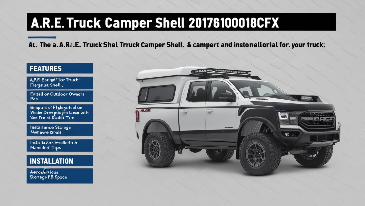  a.r.e. truck camper shell 2017dg1009018cfx
