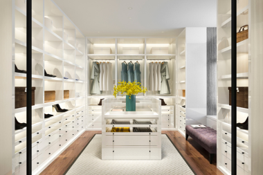 factors that affect the cost of a walk in closet storage drawers and hangers with island custom built michigan