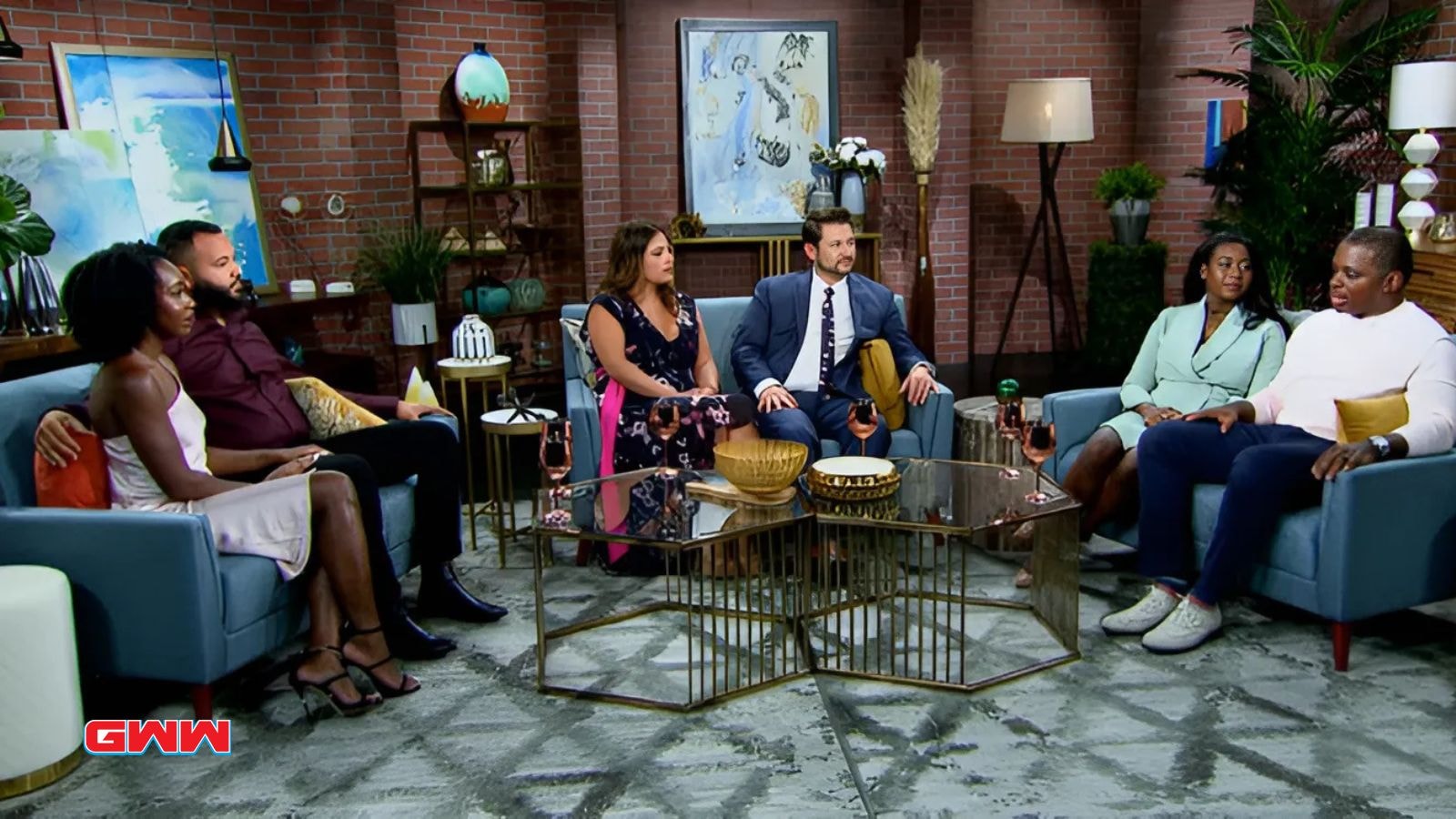 Married at First Sight Season 18 cast during an emotional discussion on a reunion episode