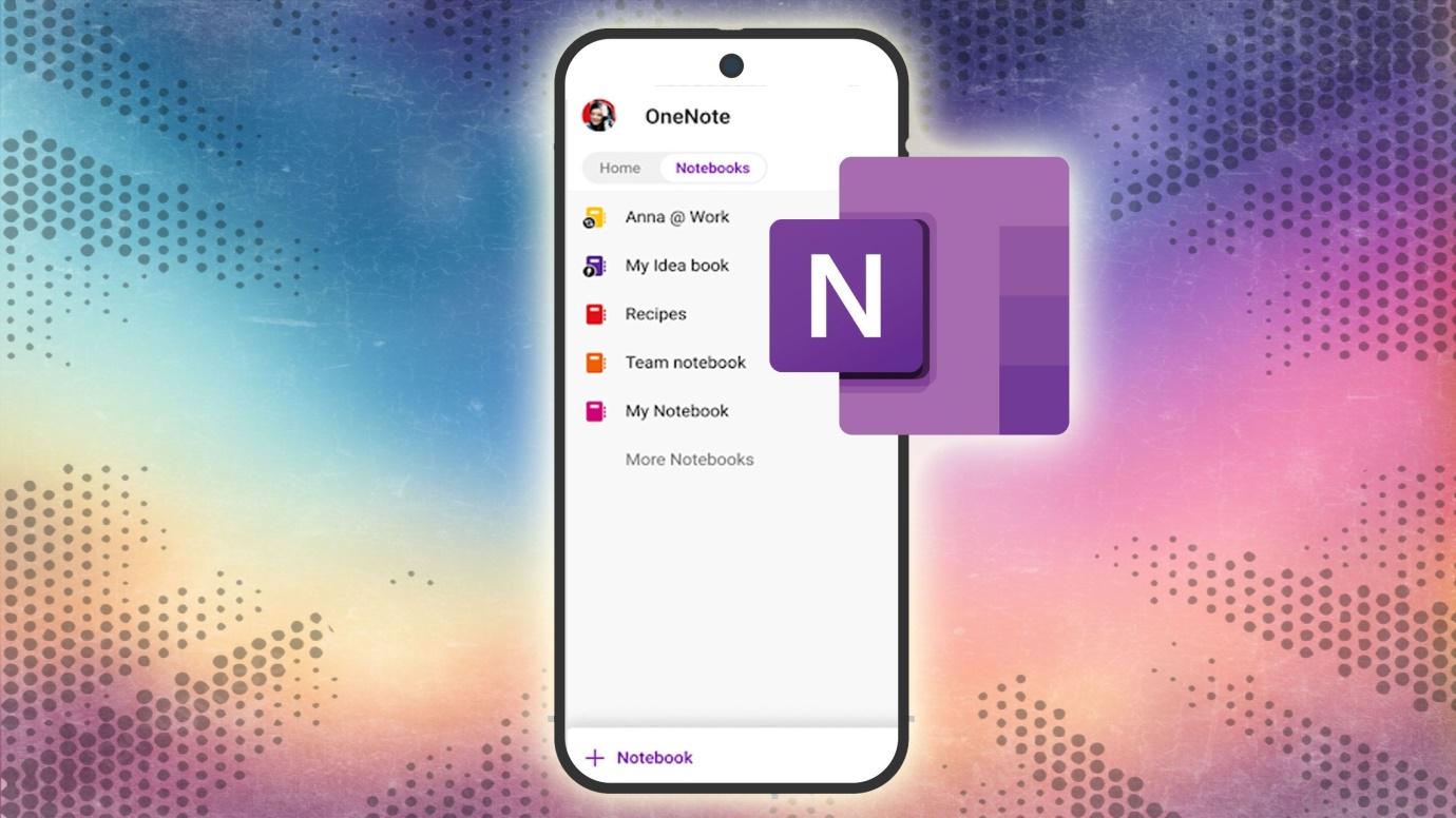 The OneNote app displayed on a phone screen