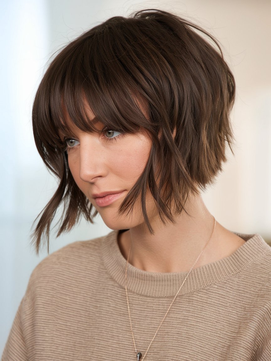 55. Short Chopped Cut with Bangs