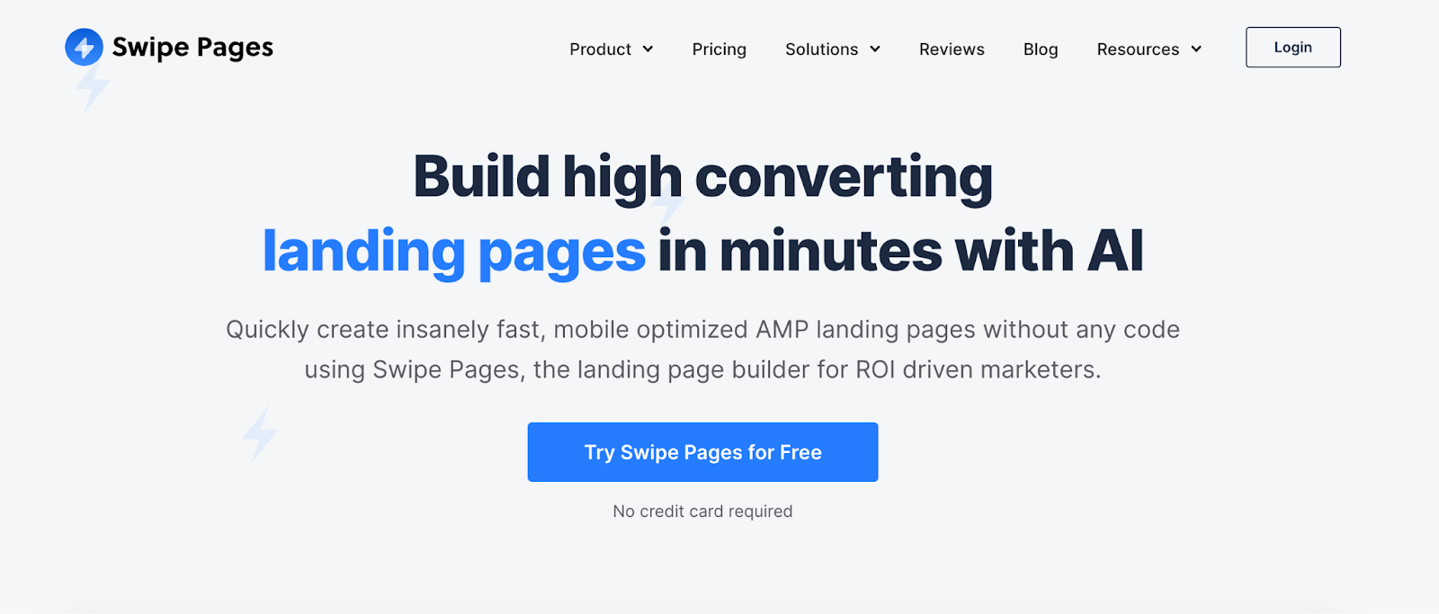 Swipe Page landing page builder