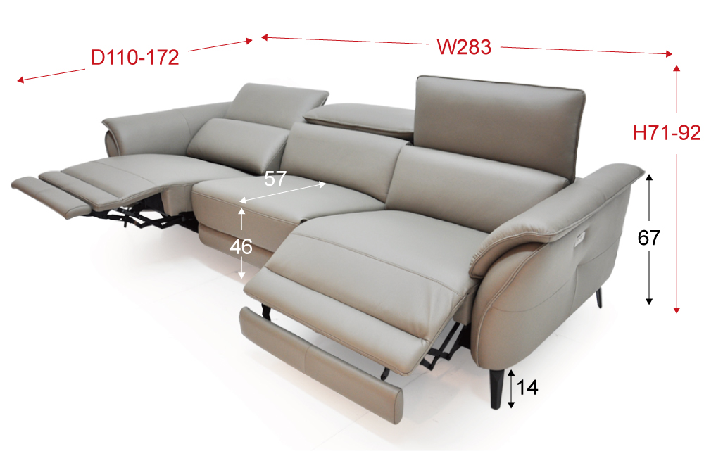 三人座電動沙發尺寸