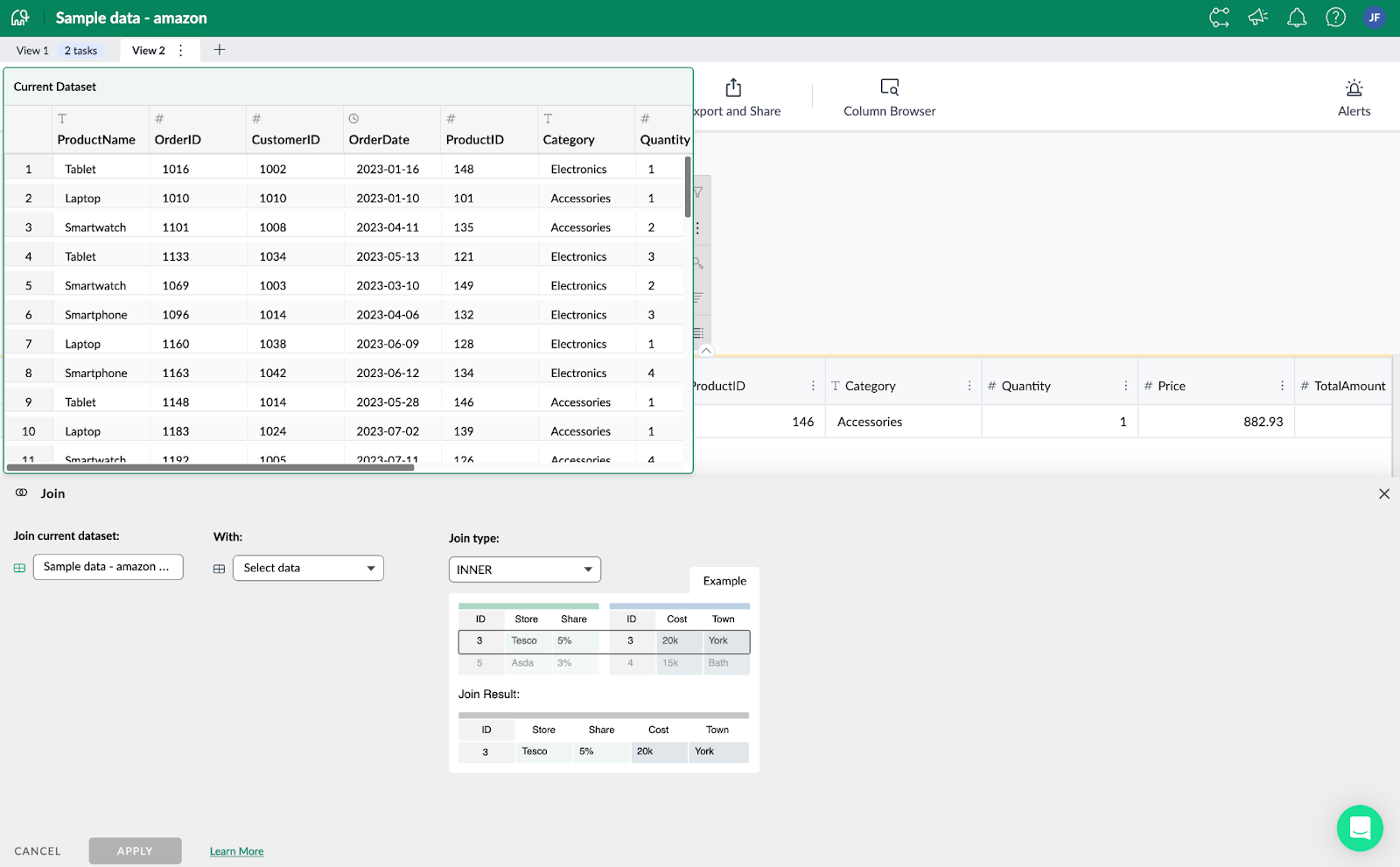 Alteryx vs Tableau vs Mammoth: Mammoth Analytics Data Preparation