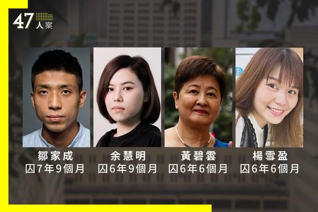 【47人案】鄒家成、黃碧雲、楊雪盈、余慧明　提定罪及判刑上訴