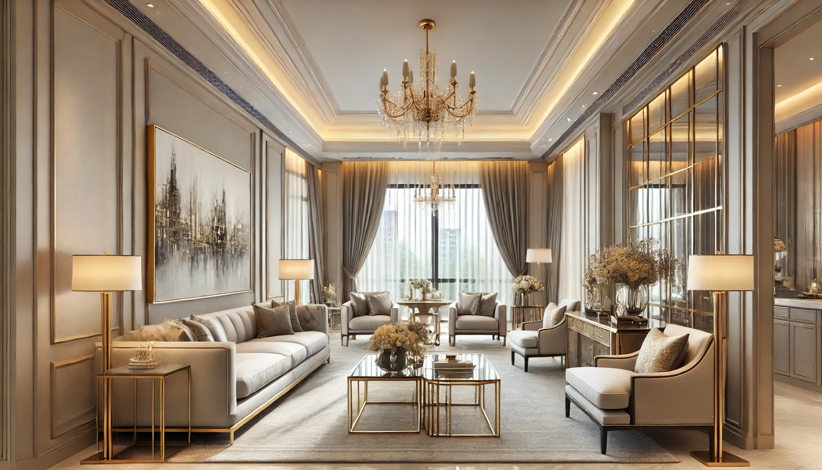 Transitional Elegance in Condo Living Hall Design