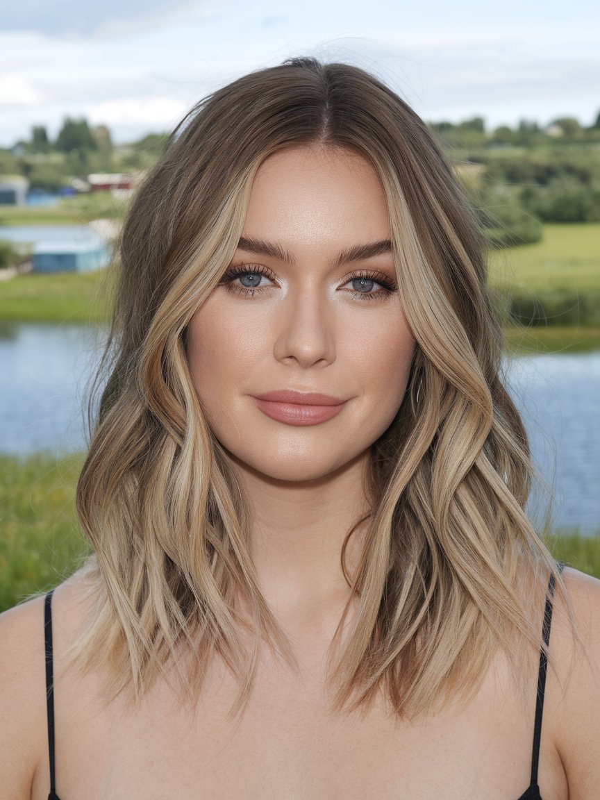 21. Medium Brown with Light Blonde Highlights