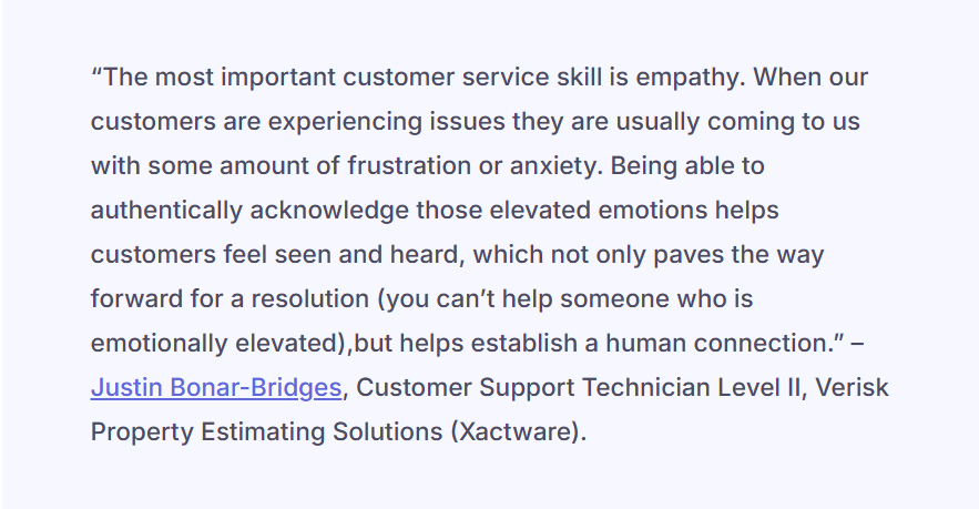 Empathy is key to customer service success.