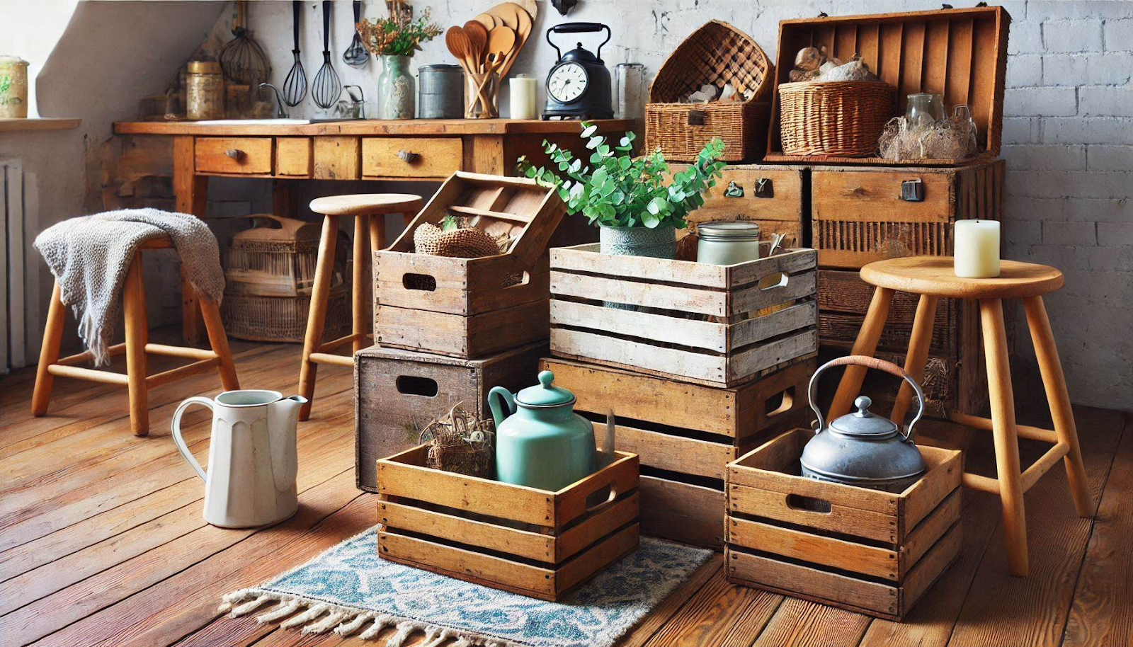 Old Crates for Stylish and Practical Storage Solutions