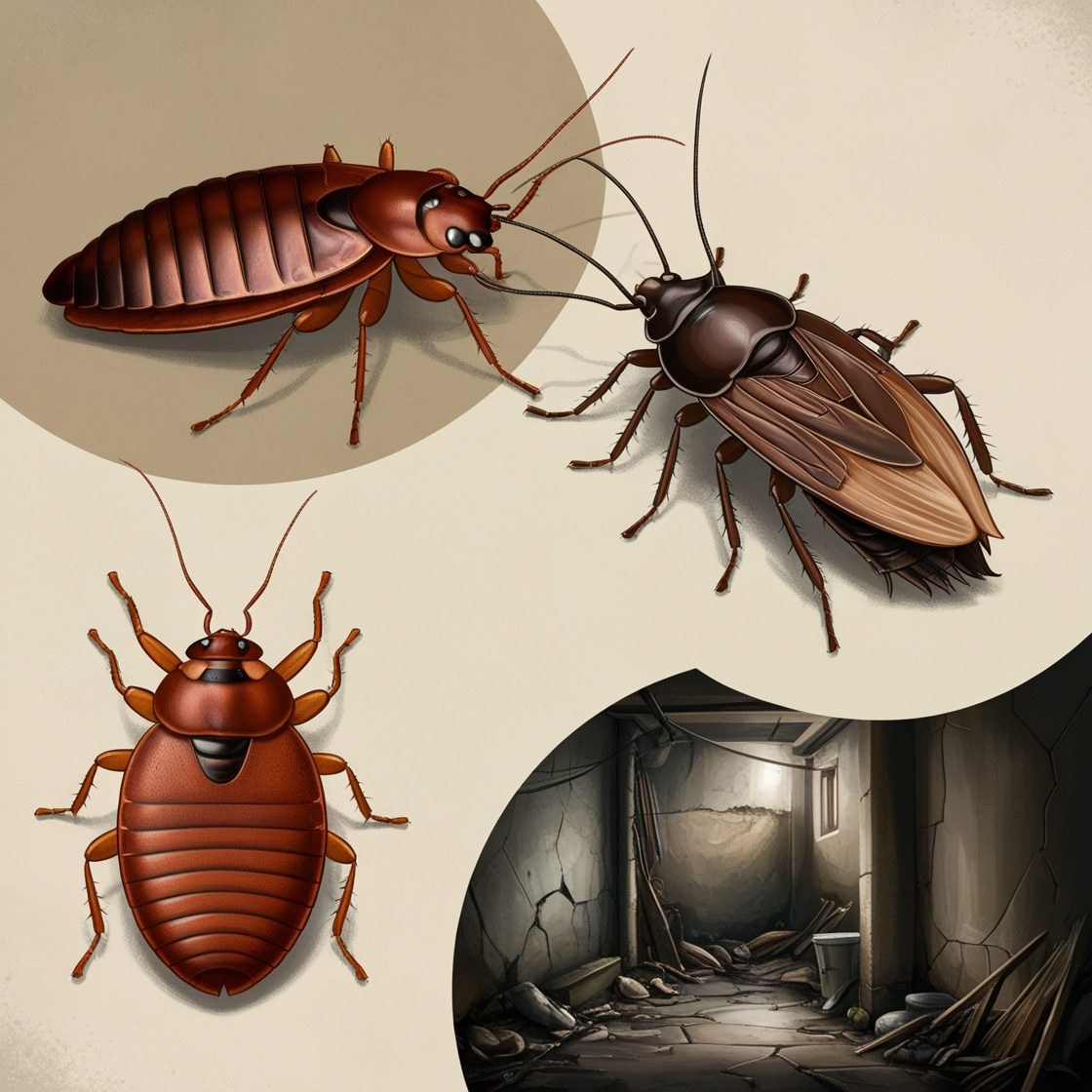 A picture of bed bugs or roaches