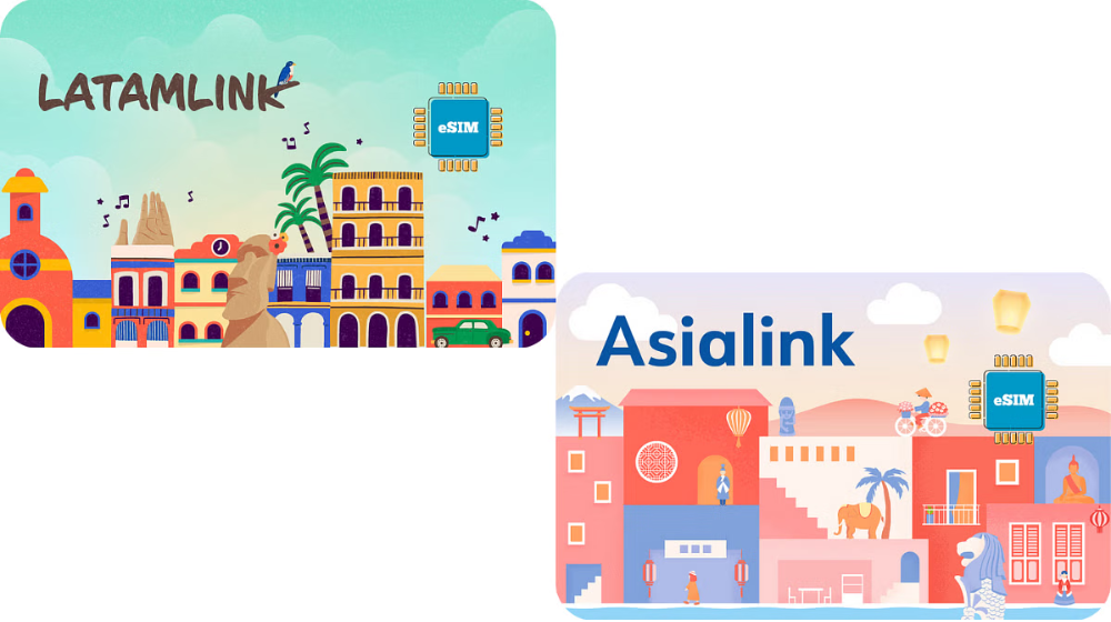 Airalo’s LATAM eSIM (left) and Asia eSIM (right)