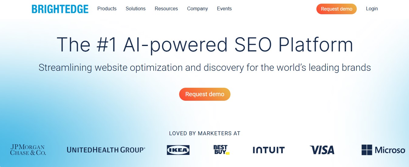 Screenshot of BrightEdge Homepage