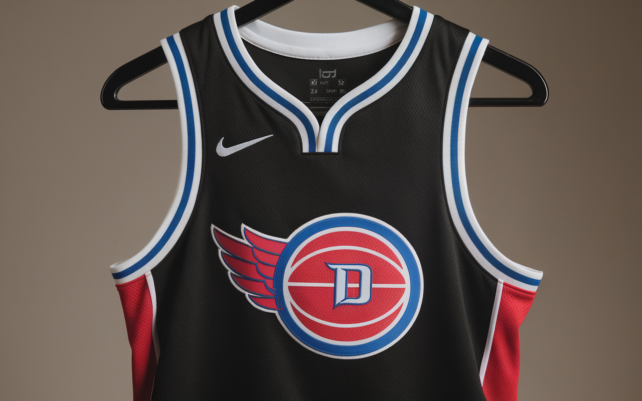  NBA 2K22 Pistons Concept Jersey Black NLSC