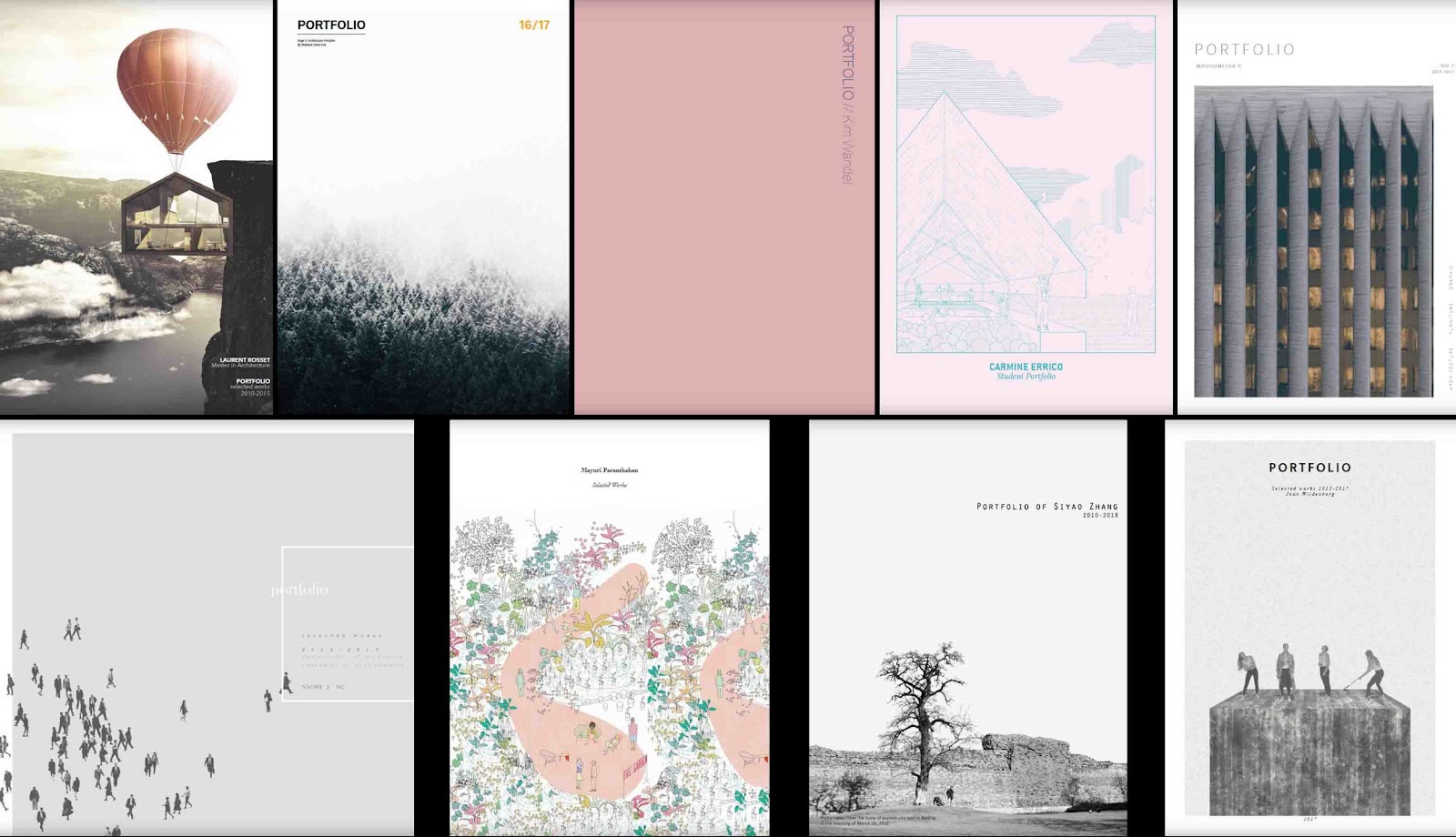 Snippet of an architectural portfolio