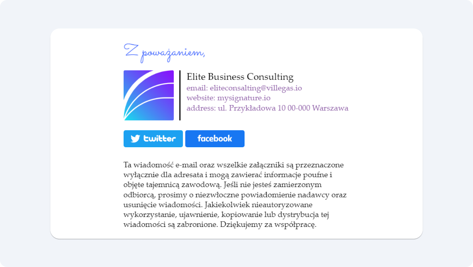 podpis email, przykład podpisu e-mail