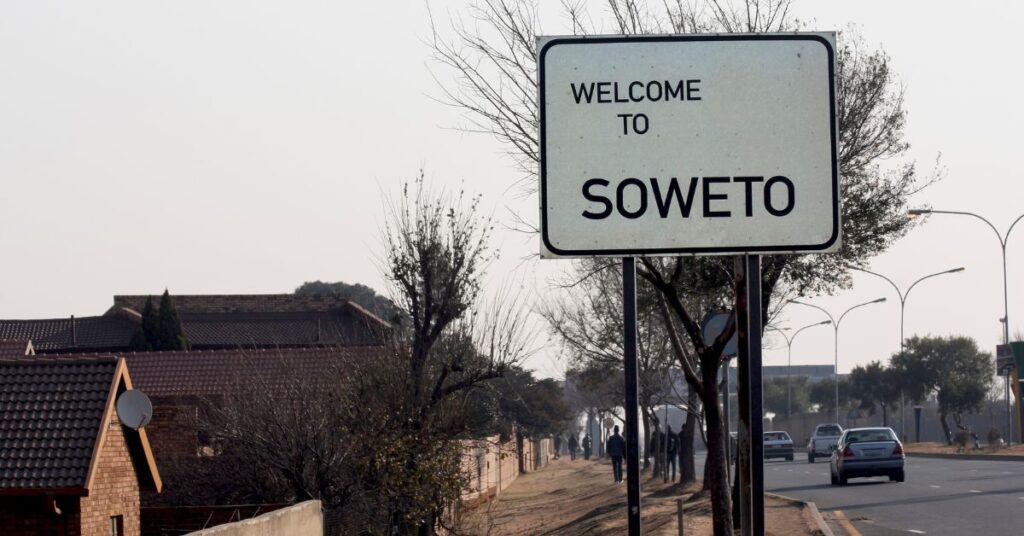 Soweto Johannesburg Roadside welcome banner