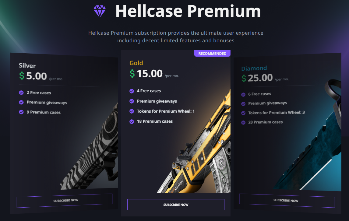 Abonnements Hellcase Premium