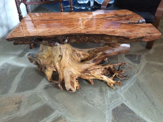 burl wood coffee table