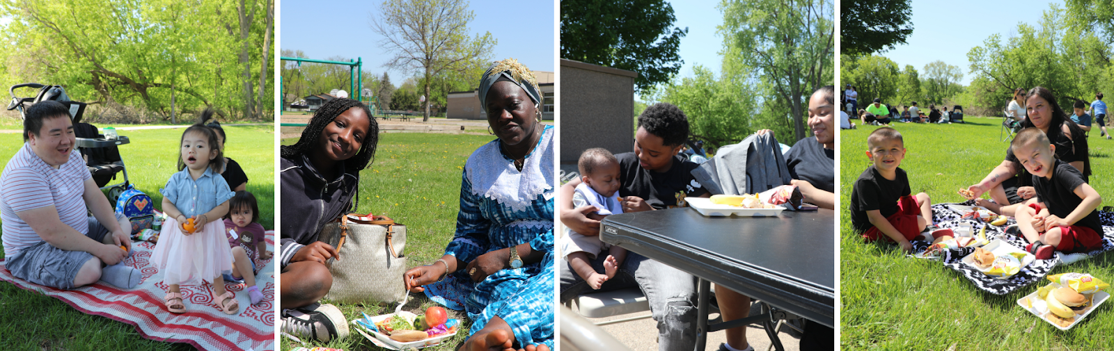 Families at a barbeque