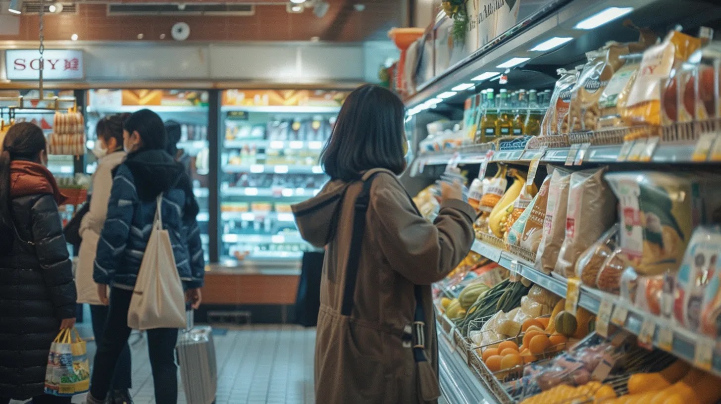 people shopping in a mall