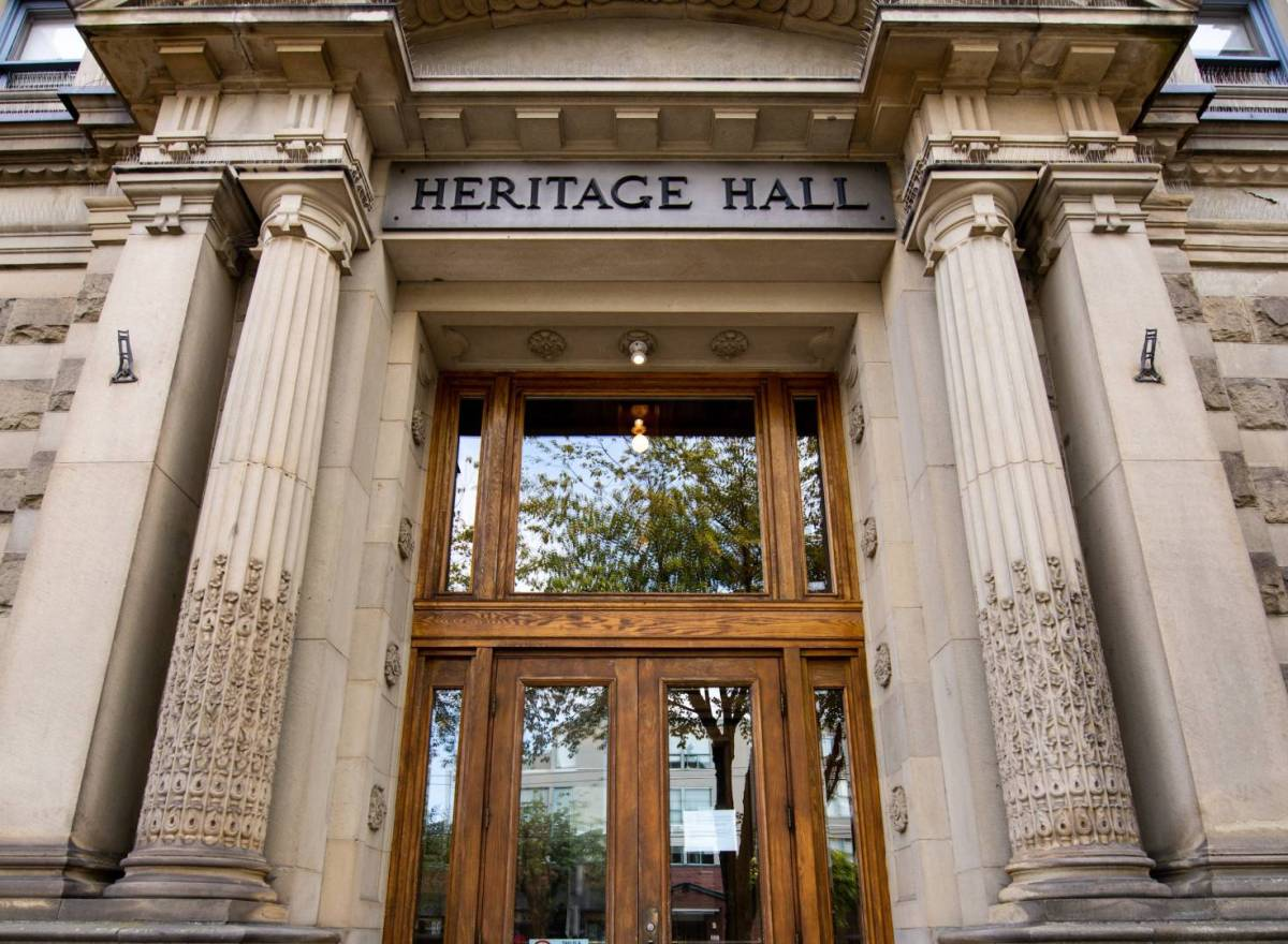 A photo of the exterior of Heritage Hall in Mt. Pleasant.