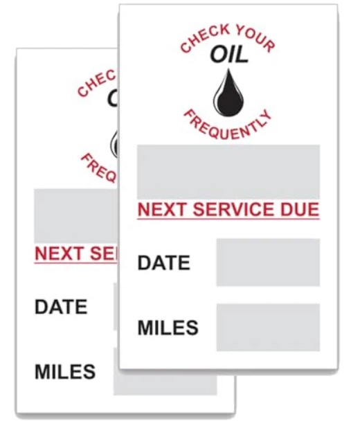 are oil change stickers accurate