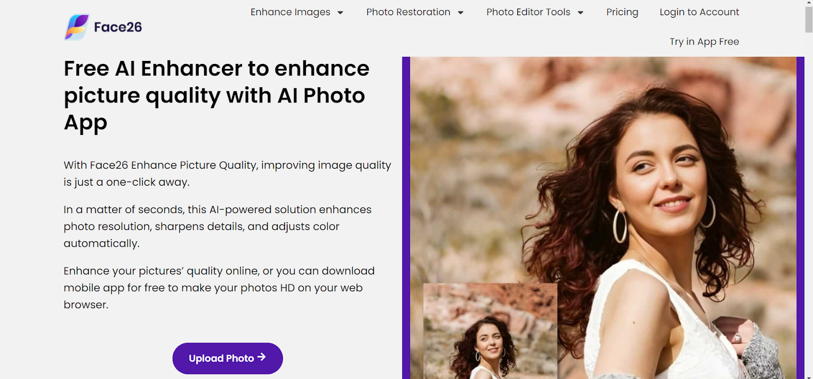 ai photo enhancer tool face26

