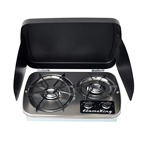 Flame King YSNHT600 2-Burner Built-in RV Cooktop Propane Stove, 7200 ...