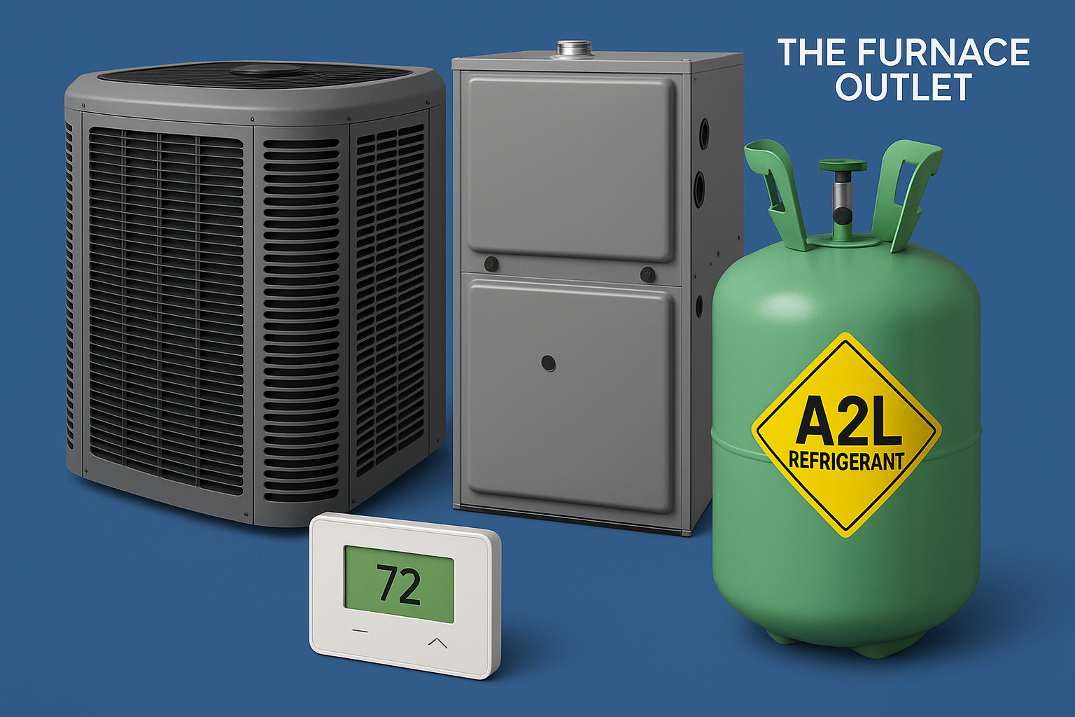 Close-up of a clearly labeled R-32 refrigerant line with pictograms and color-coded warnings visible.