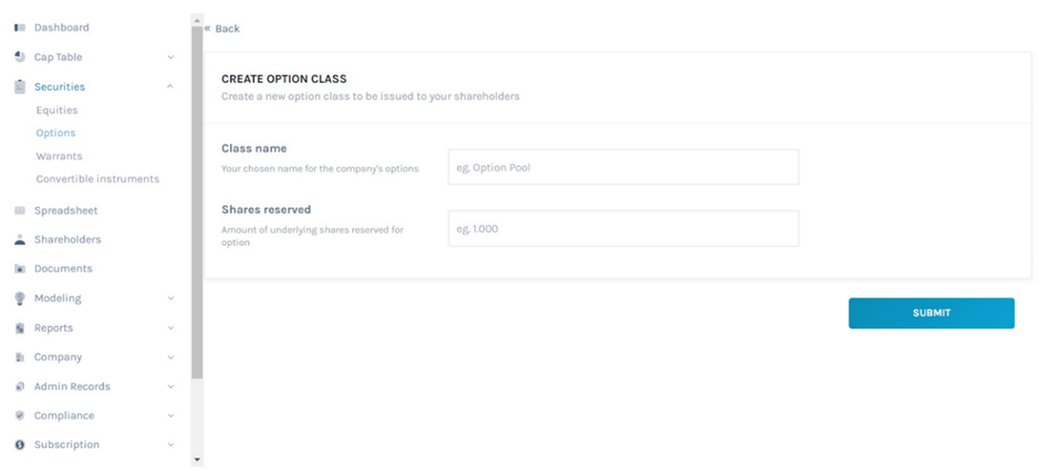 create option class