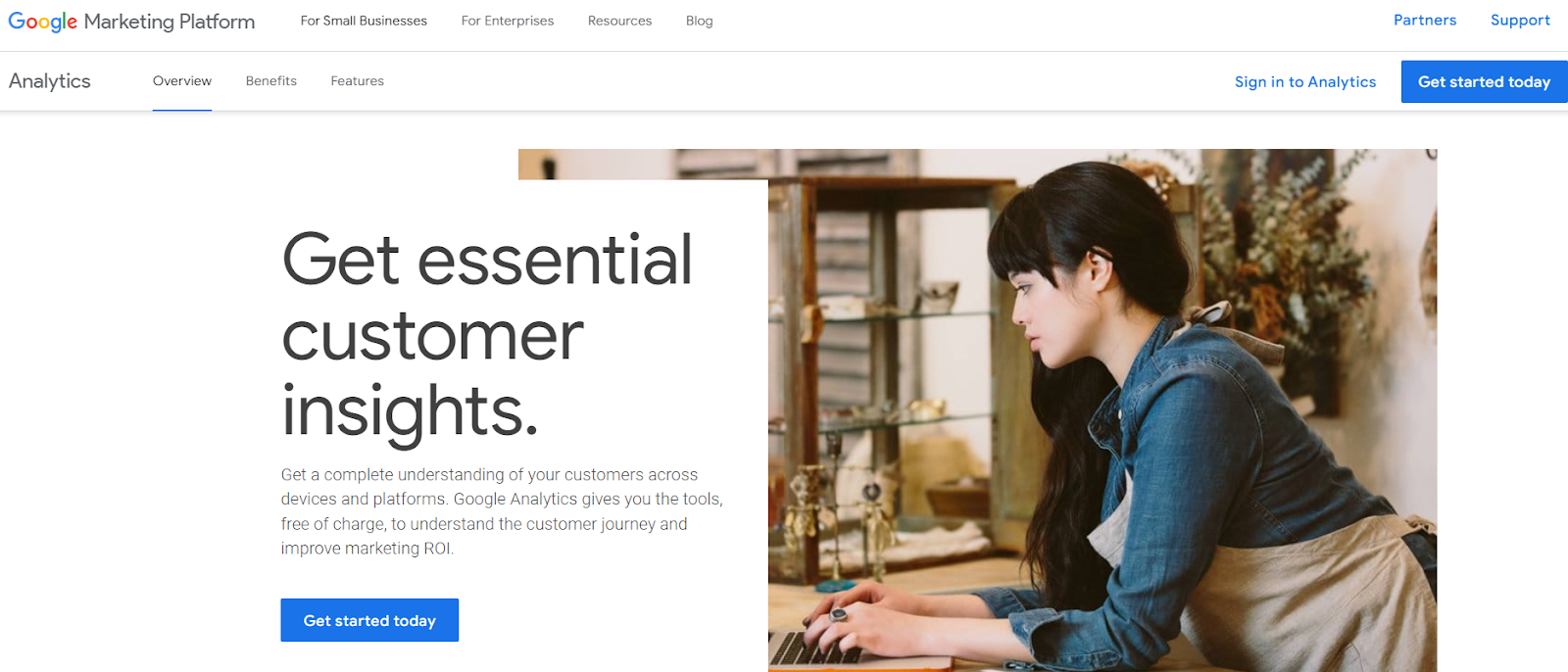 Google Analytics Home Page