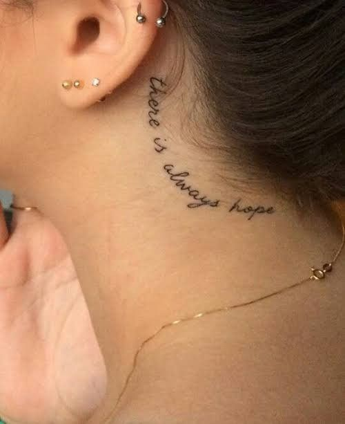 Quote Neck Tattoo for Women