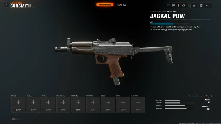 Jackal PDW weapon tuning