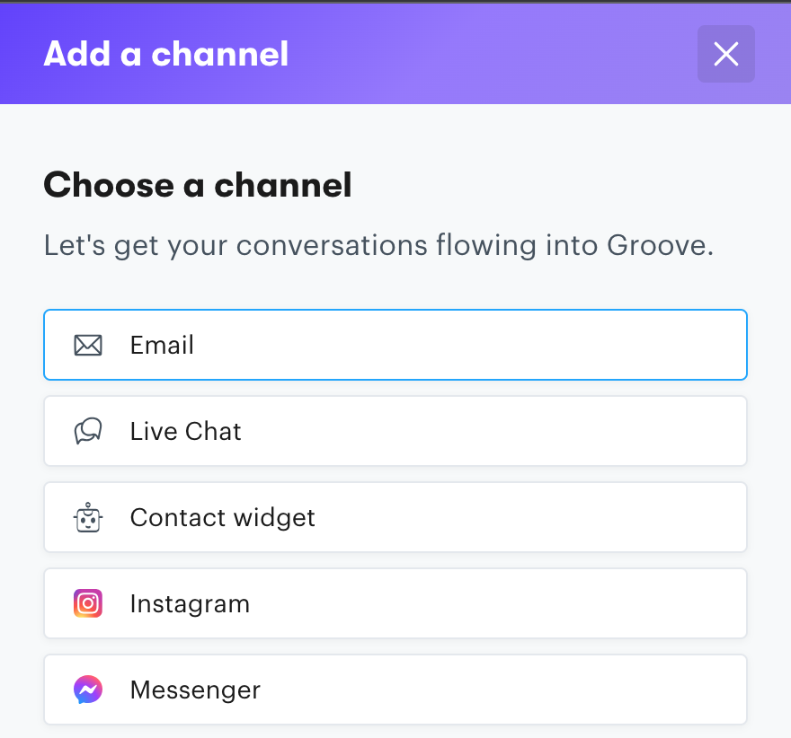 A help desk like Groove allows you to funnel inquiries from various channels to enable omnichannel support. 