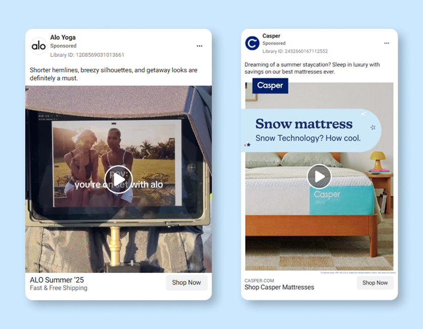 Facebook video ad examples