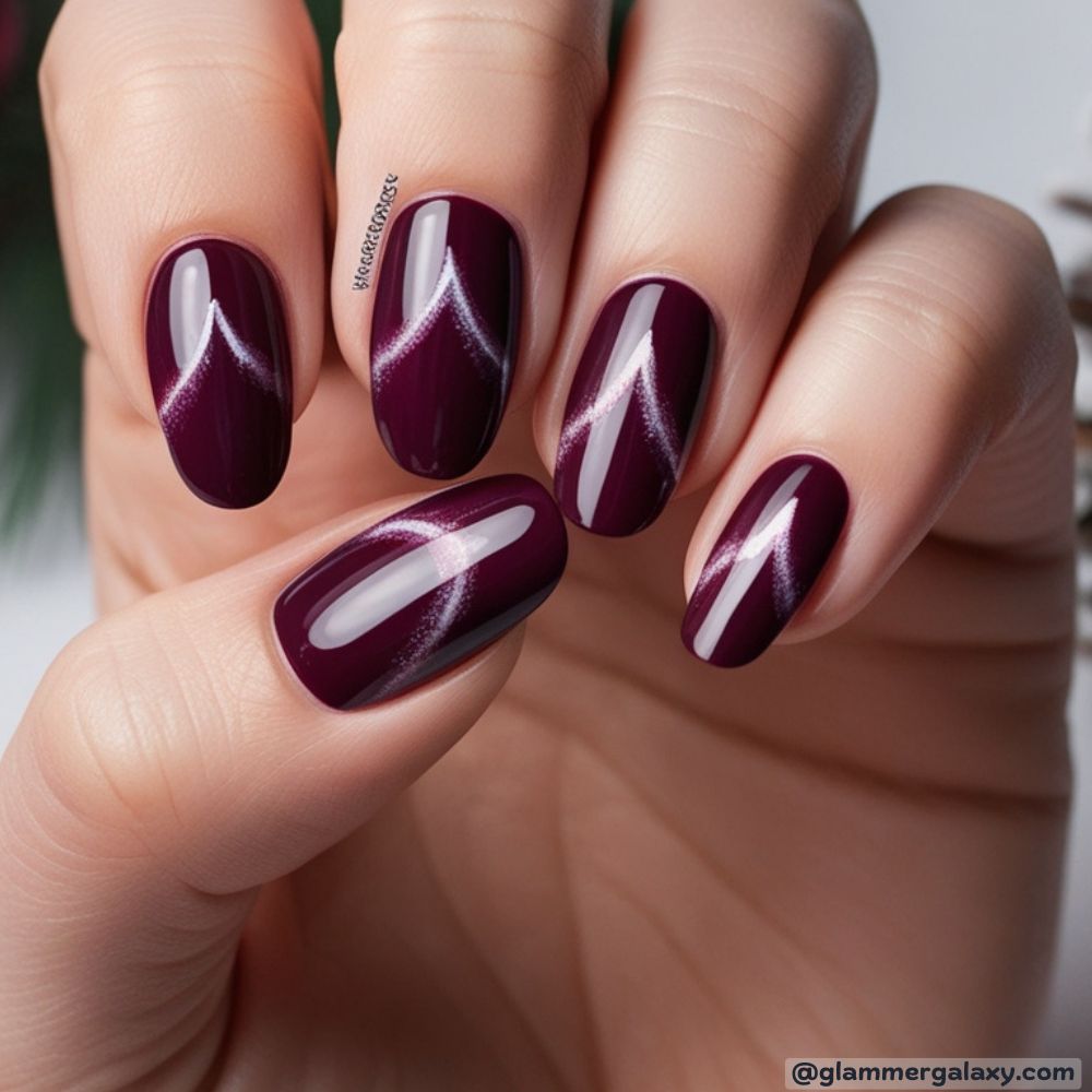 Winter Nail Ideas having Maroon Aura Magic
